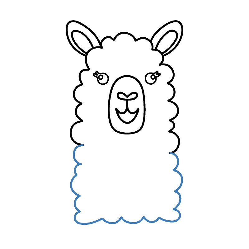 Hướng dẫn vẽ đầu của con lạc đà không bướu. - Bước 5