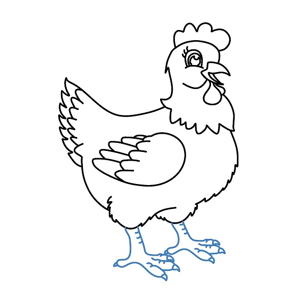 Hướng dẫn vẽ một con gà mái đơn giản. - Bước 10