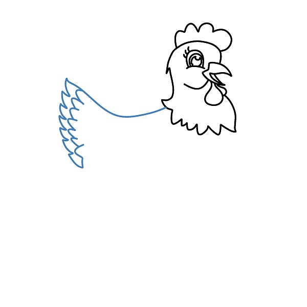 Hướng dẫn vẽ một con gà mái đơn giản. - Bước 6