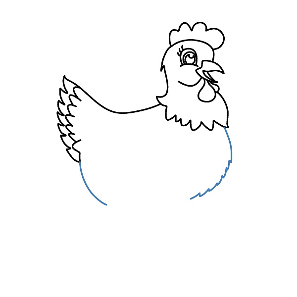 Hướng dẫn vẽ một con gà mái đơn giản. - Bước 7