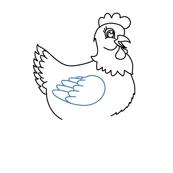 Hướng dẫn vẽ một con gà mái đơn giản. - Bước 8