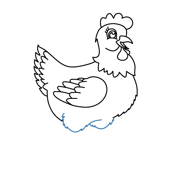 Hướng dẫn vẽ một con gà mái đơn giản. - Bước 9