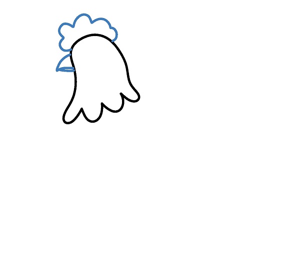 Hướng dẫn vẽ một con gà mái đang ấp trứng. - Bước 2