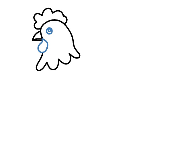 Hướng dẫn vẽ một con gà mái đang ấp trứng. - Bước 3