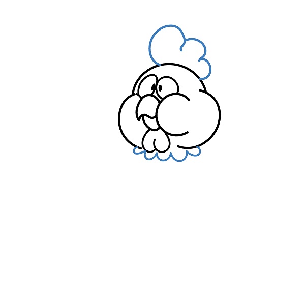 Hướng dẫn vẽ một con gà mái mập mạp đáng yêu. - Bước 4