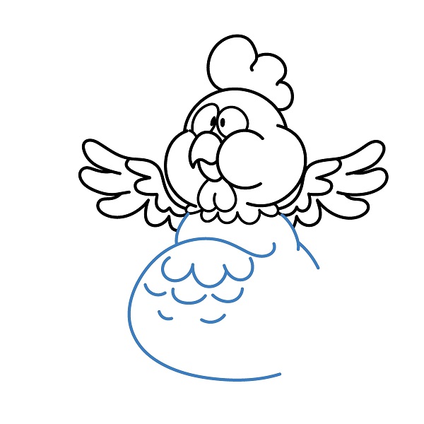 Hướng dẫn vẽ một con gà mái mập mạp đáng yêu. - Bước 6