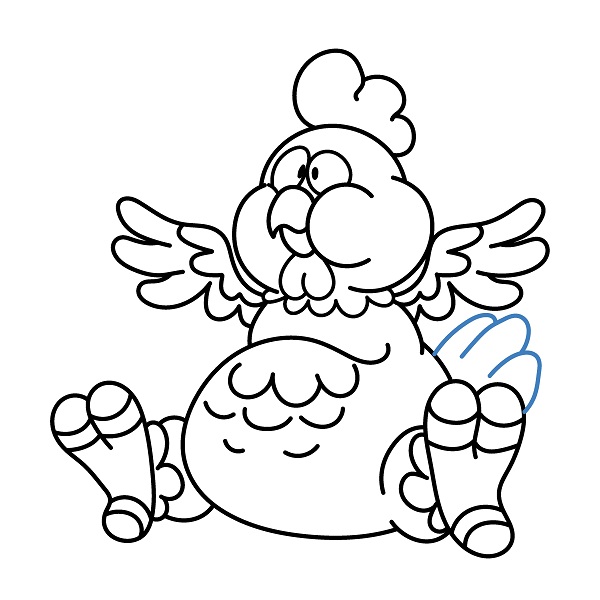 Hướng dẫn vẽ một con gà mái mập mạp đáng yêu. - Bước 8