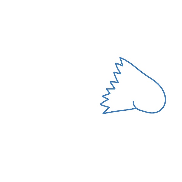 Hướng dẫn vẽ một con gà mái đang ăn. - Bước 1