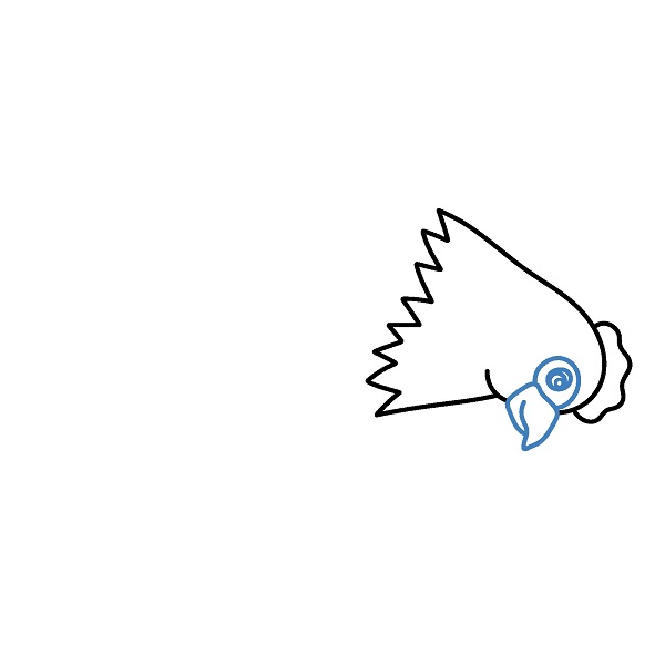 Hướng dẫn vẽ một con gà mái đang ăn. - Bước 3