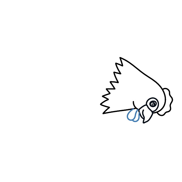 Hướng dẫn vẽ một con gà mái đang ăn. - Bước 4