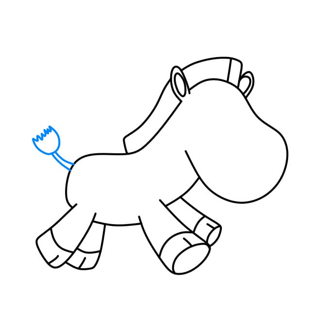 Hướng dẫn cách vẽ con ngựa vằn đơn giản và đẹp cho bé - Bước 6