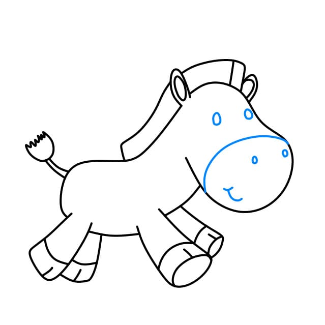 Hướng dẫn cách vẽ con ngựa vằn đơn giản và đẹp cho bé - Bước 7