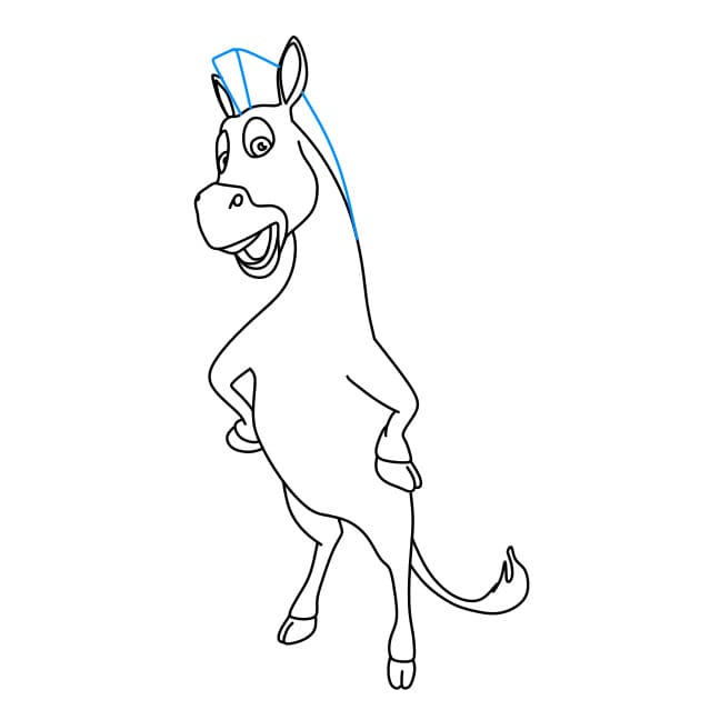 Hướng dẫn cách vẽ con ngựa vằn biết đứng bằng hai chân cho bé - Bước 10