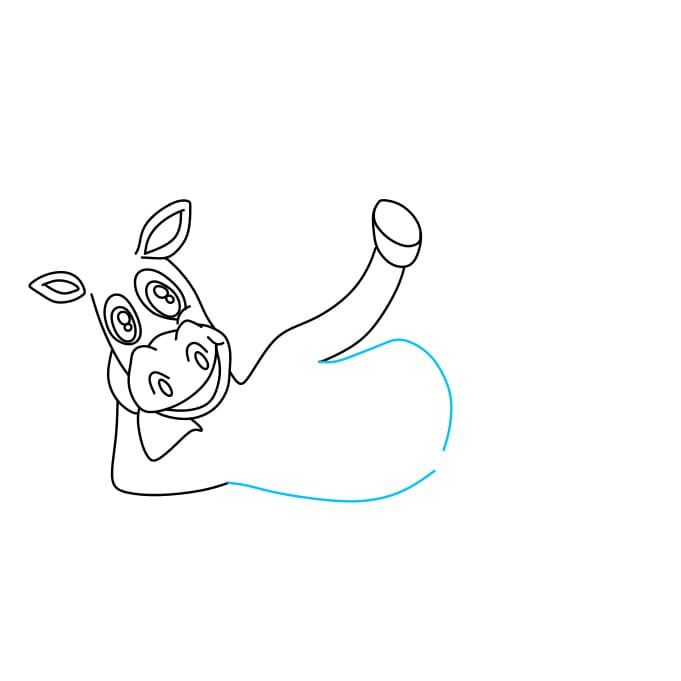 Hướng dẫn cách vẽ con ngựa vằn đang nằm thư giãn cho bé - Bước 5