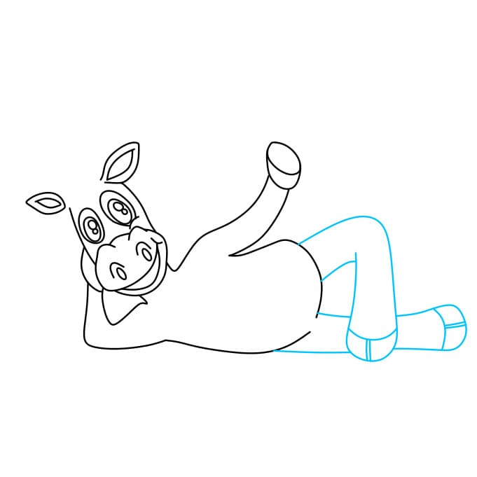 Hướng dẫn cách vẽ con ngựa vằn đang nằm thư giãn cho bé - Bước 6