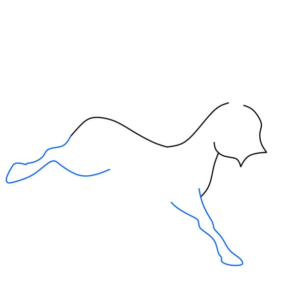 Hướng dẫn cách vẽ con ngựa vằn đang nhảy nhót cho bé - Bước 3