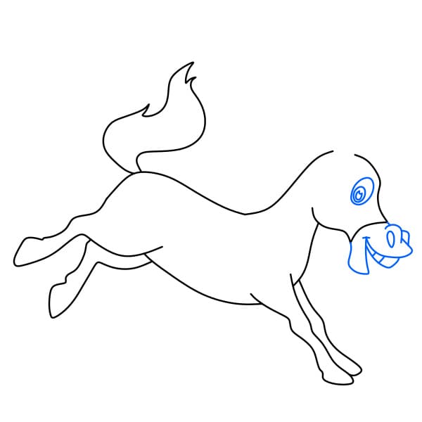 Hướng dẫn cách vẽ con ngựa vằn đang nhảy nhót cho bé - Bước 5