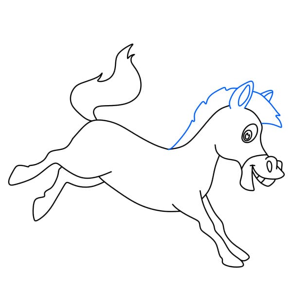 Hướng dẫn cách vẽ con ngựa vằn đang nhảy nhót cho bé - Bước 6