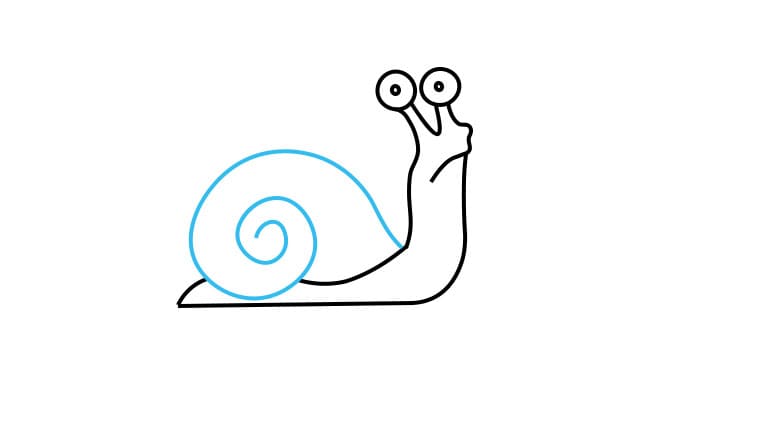 Vẽ con ốc sên theo các bước đơn giản - Bước 4