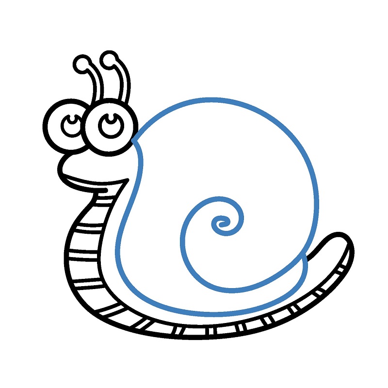 Hướng dẫn vẽ con ốc sên cực đáng yêu. - Bước 7