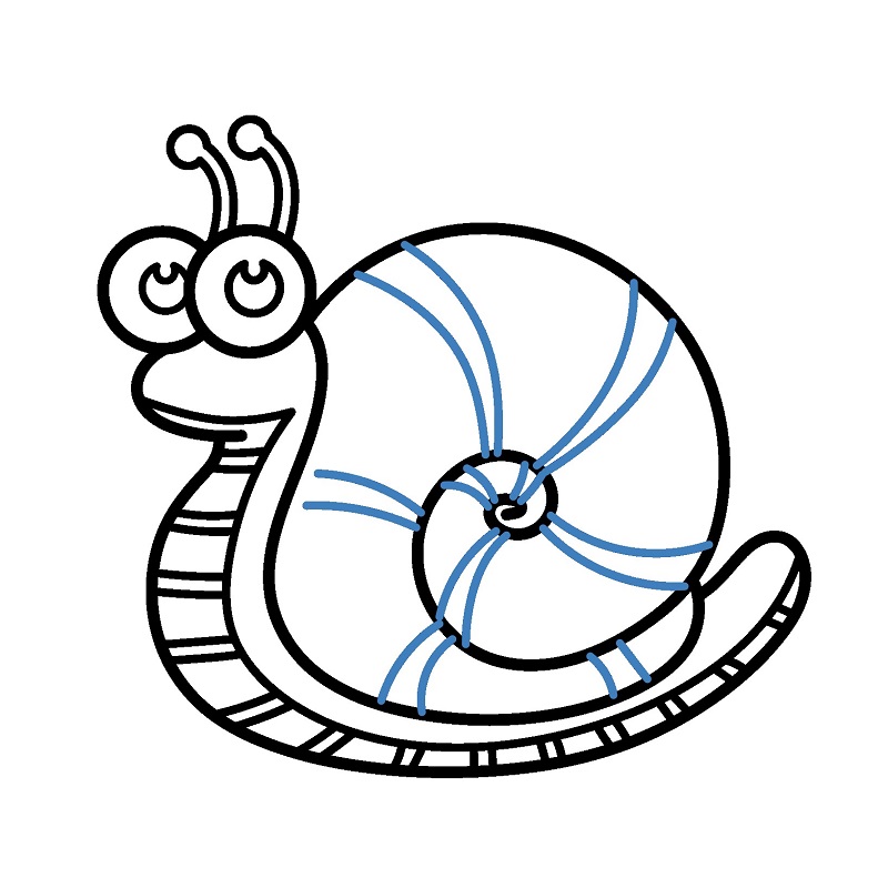 Hướng dẫn vẽ con ốc sên cực đáng yêu. - Bước 8