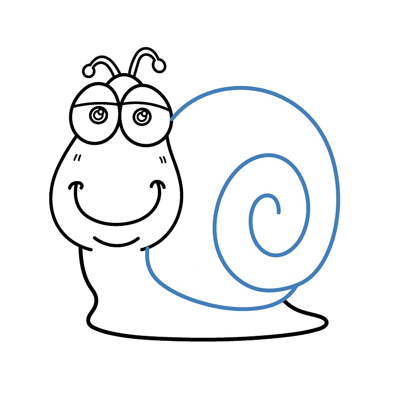 Hướng dẫn vẽ con ốc sên hoạt hình. - Bước 6