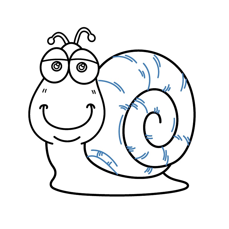 Hướng dẫn vẽ con ốc sên hoạt hình. - Bước 7