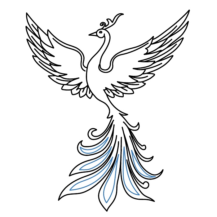 Hướng dẫn vẽ Phượng Hoàng cực chi tiết và đẹp mắt. - Bước 8