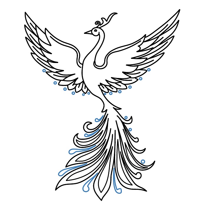 Hướng dẫn vẽ Phượng Hoàng cực chi tiết và đẹp mắt. - Bước 9