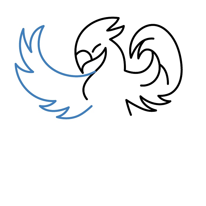 Hướng dẫn vẽ Phượng Hoàng vui vẻ. - Bước 4