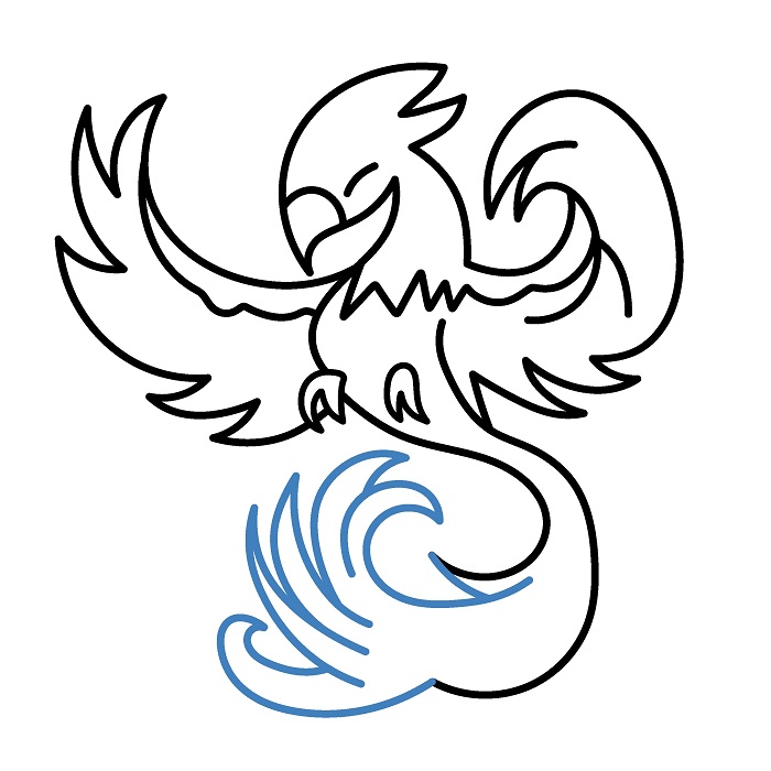 Hướng dẫn vẽ Phượng Hoàng vui vẻ. - Bước 8