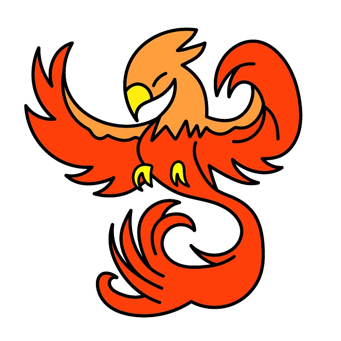 Hướng dẫn vẽ Phượng Hoàng vui vẻ.