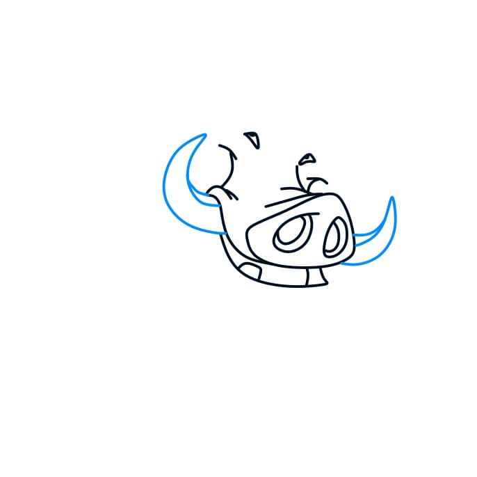 Hướng dẫn vẽ nhân vật Pumbaa ( The Lion King) ngộ nghĩnh và dễ thương cho bé - Bước 2