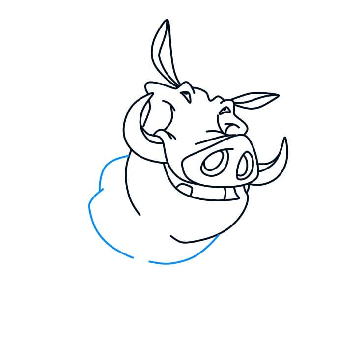 Hướng dẫn vẽ nhân vật Pumbaa ( The Lion King) ngộ nghĩnh và dễ thương cho bé - Bước 3