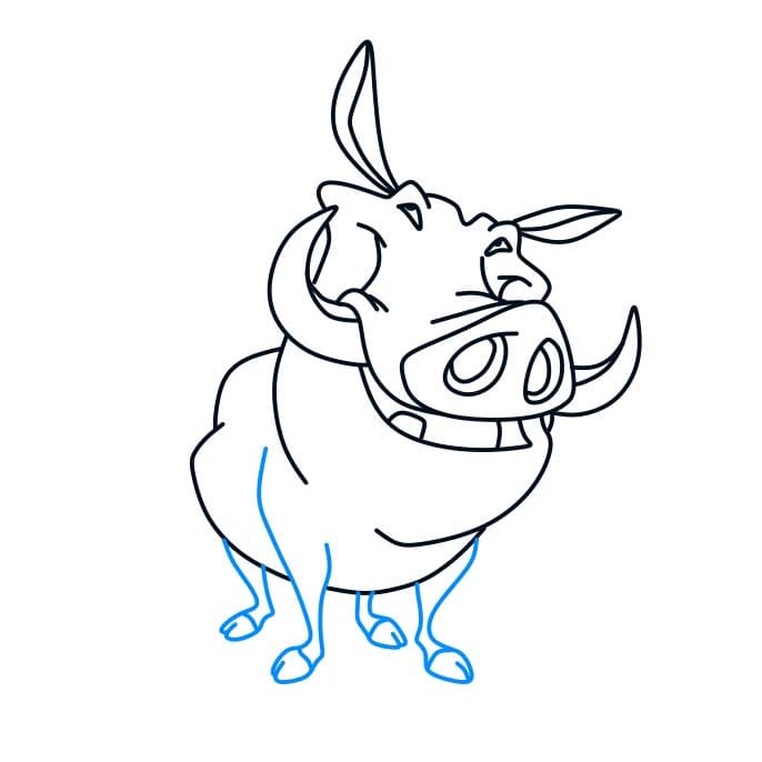 Hướng dẫn vẽ nhân vật Pumbaa ( The Lion King) ngộ nghĩnh và dễ thương cho bé - Bước 4