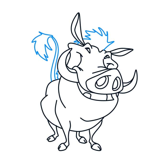 Hướng dẫn vẽ nhân vật Pumbaa ( The Lion King) ngộ nghĩnh và dễ thương cho bé - Bước 5
