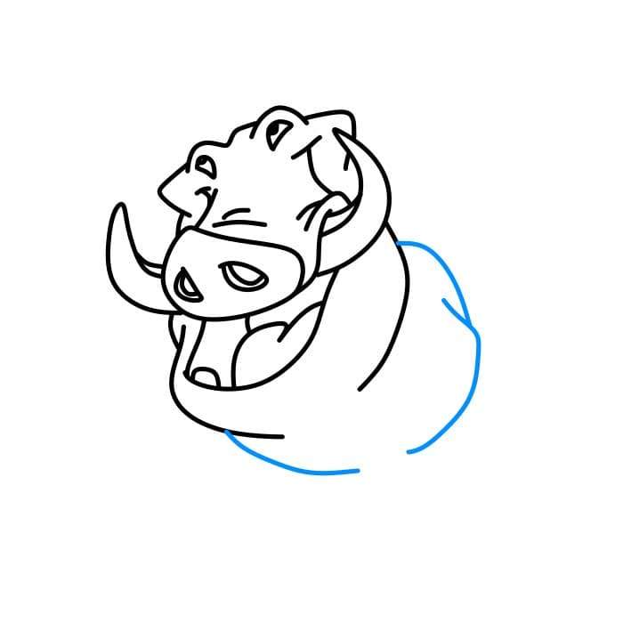 Hướng dẫn cách vẽ Pumbaa đơn giản - Bước 3