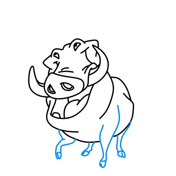 Hướng dẫn cách vẽ Pumbaa đơn giản - Bước 4