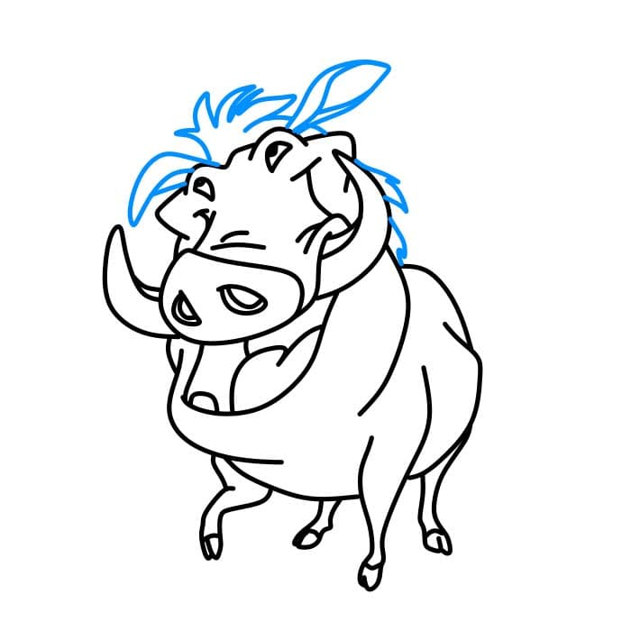 Hướng dẫn cách vẽ Pumbaa đơn giản - Bước 5