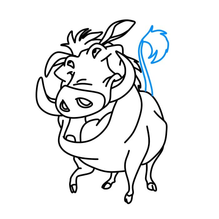 Hướng dẫn cách vẽ Pumbaa đơn giản - Bước 6