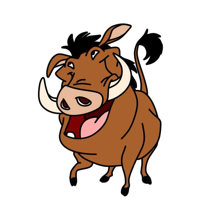 Hướng dẫn cách vẽ Pumbaa đơn giản - Bước 7