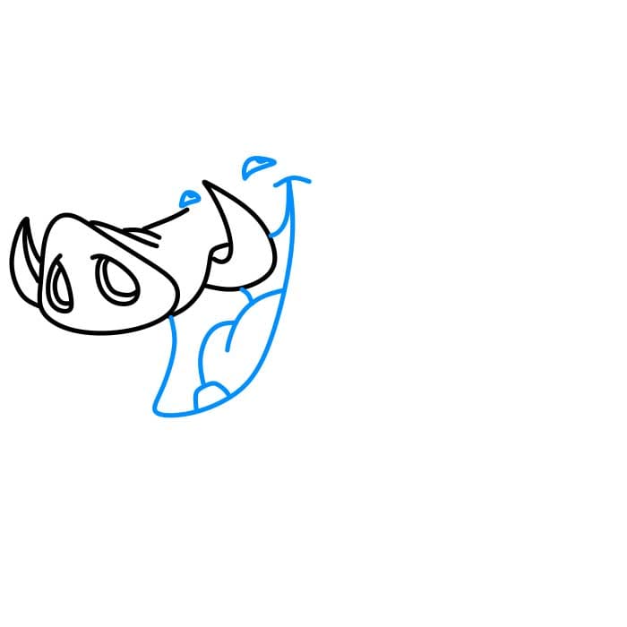 Hướng dẫn cách vẽ Pumbaa chi tiết từng bước cho bé - Bước 2