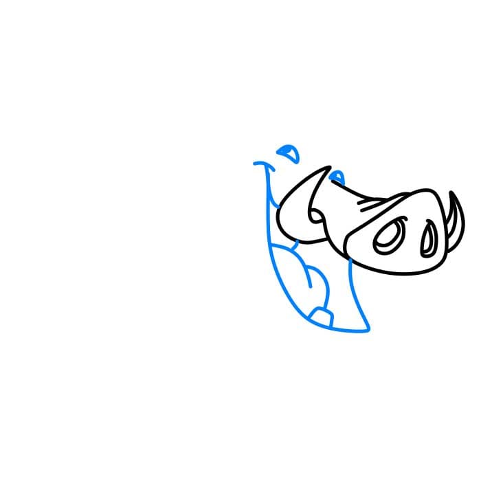 Hướng dẫn vẽ Pumbaa đơn giản dễ thương - Bước 2