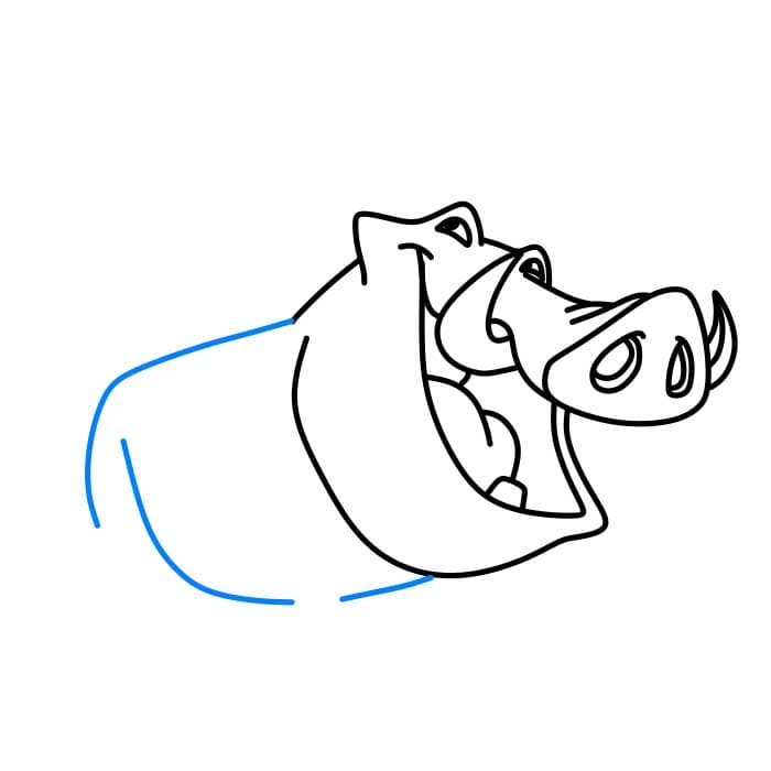 Hướng dẫn vẽ Pumbaa đơn giản dễ thương - Bước 3