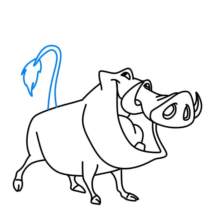 Hướng dẫn vẽ Pumbaa đơn giản dễ thương - Bước 4