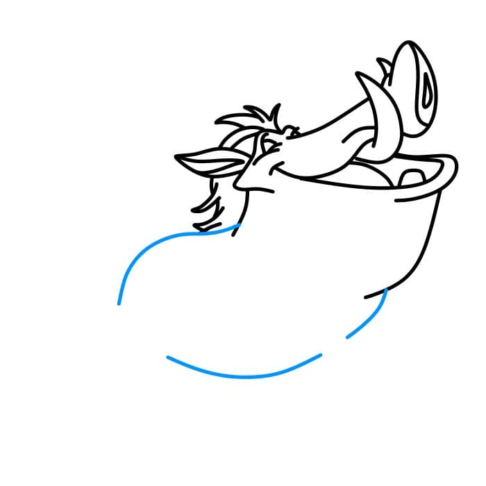 Hướng dẫn vẽ lợn Pumbaa ngốc nghếch cho bé - Bước 4