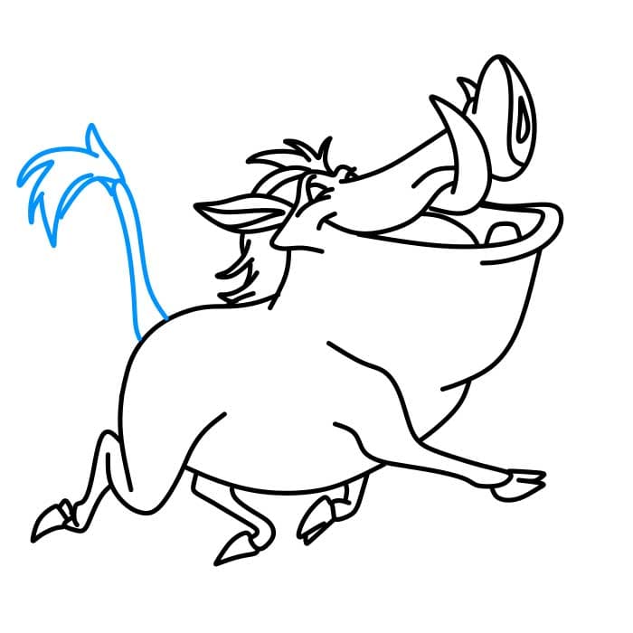 Hướng dẫn vẽ lợn Pumbaa ngốc nghếch cho bé - Bước 5