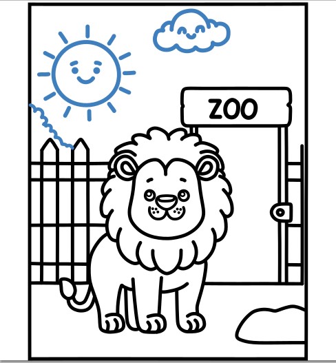 Hướng dẫn vẽ chú sư tử trong sở thú. - Bước 10