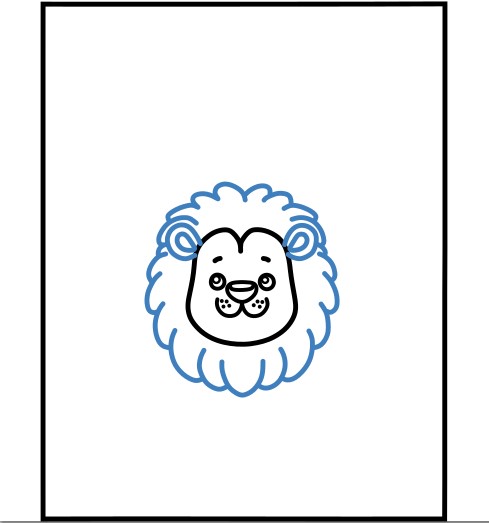 Hướng dẫn vẽ chú sư tử trong sở thú. - Bước 3