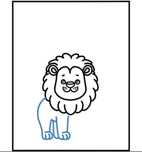 Hướng dẫn vẽ chú sư tử trong sở thú. - Bước 4